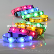 Wholesale puppy cute pattern led nylon dog collar with led light